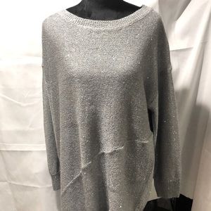Med Grey sweater w/flecks of sequins through out